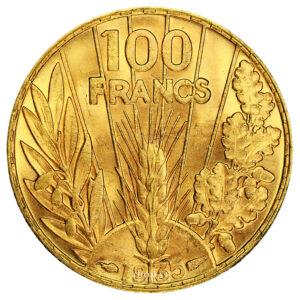 Monnaie France - 100 francs or Bazor - 1935 - PCGS MS 63-Revers