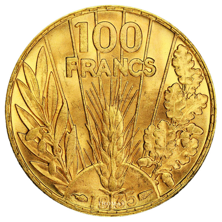 Monnaie France - 100 francs or Bazor - 1935 - PCGS MS 63-Revers