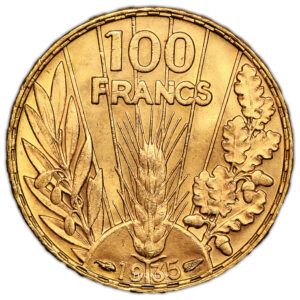 Monnaie France - 100 francs or Bazor - 1935-Revers