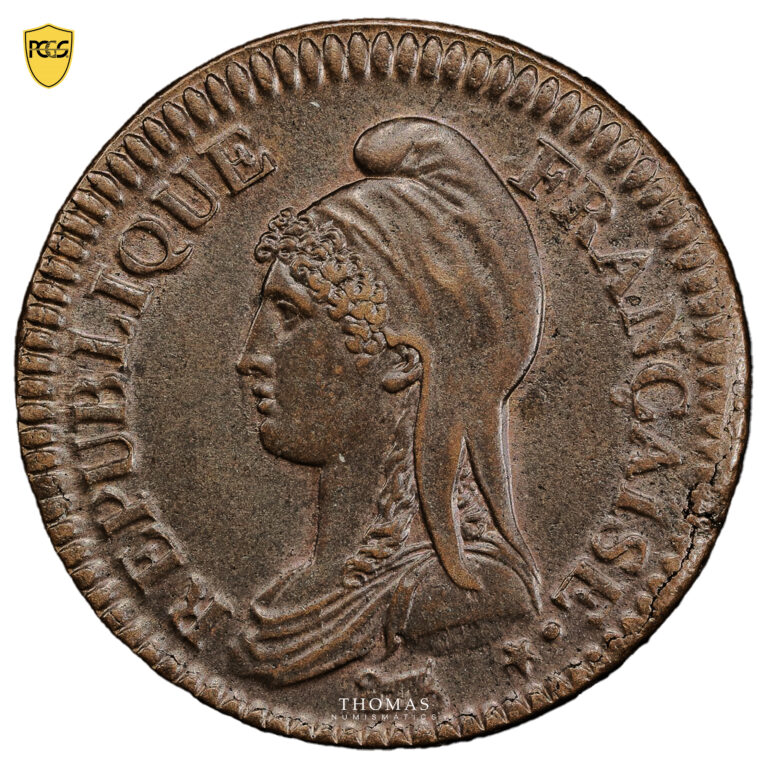 Coin France - 2 Décimes Dupré - An 4 A Paris - PCGS AU 58 obverse