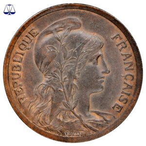 Coin - France - Pre-series - 5 centimes Daniel-Dupuis - No Word ESSAI - mat planchet 1897 - NGC MS 62 BN obverse