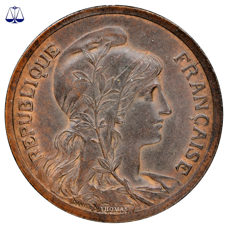Coin - France - Pre-series - 5 centimes Daniel-Dupuis - No Word ESSAI - mat planchet 1897 - NGC MS 62 BN obverse