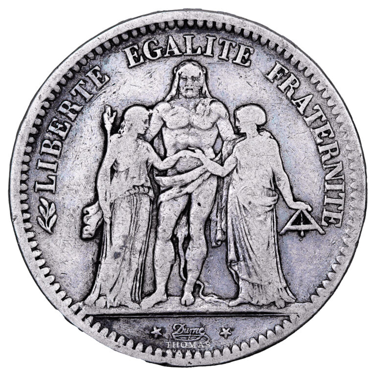 Monnaie France - 5 francs Hercule - 1848 D Lyon-Avers