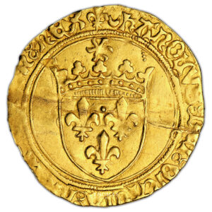 Coin France - Charles VIII - Gold Écu d'or au soleil - 2nd emission - La Rochelle obverse