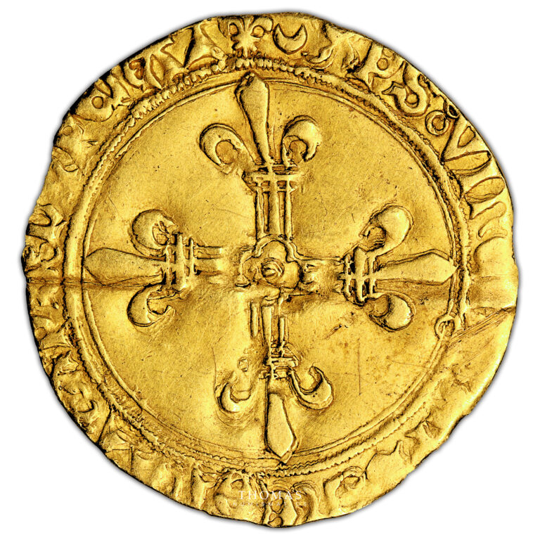 Monnaie France - Charles VIII - Écu d'or au soleil - 2e émission - La Rochelle -Revers