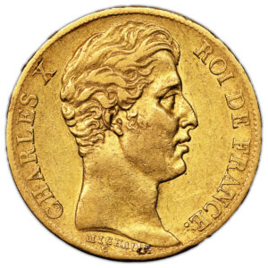 Coin France - Charles X - Gold - 20 Francs Or - 1825 A Paris obverse