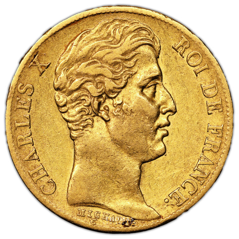 Monnaie France - Charles X - 20 Francs Or - 1825 A Paris-Avers