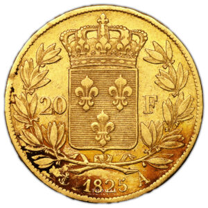 Monnaie France - Charles X - 20 Francs Or - 1825 A Paris-Revers