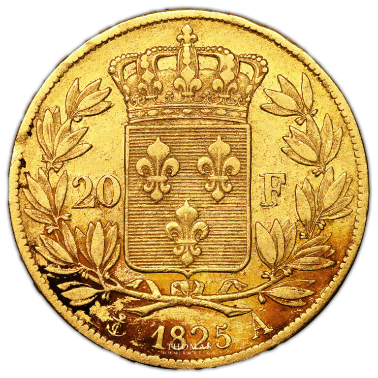 Monnaie France - Charles X - 20 Francs Or - 1825 A Paris-Revers