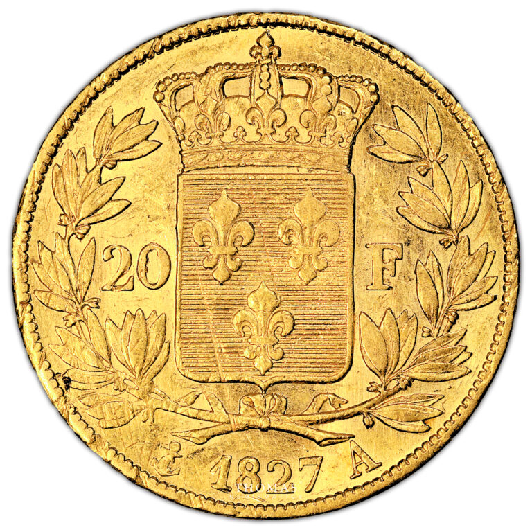 Monnaie France - Charles X - 20 Francs Or - 1827 A Paris-Revers