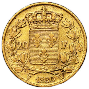 Monnaie France - Charles X - 20 Francs Or - 1830 W Lille-Revers