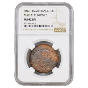 Monnaie France - Essai 10 Centimes Dupuis - 1897 - PCGS SP 62 BN-Slab
