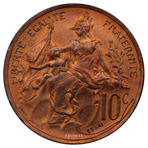 Coin France - Pattern 10 Centimes Dupuis - 1897 - PCGS SP 63 BN reverse