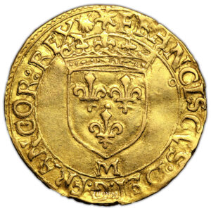 Coin France - François I - Gold Écu d’or à la Croisette - Toulouse obverse