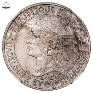 Coin - Guadeloupe -Silver Franc Essai - 1921 - NGC MS 64 obverse