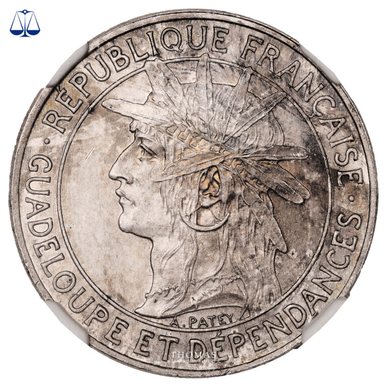Coin - Guadeloupe -Silver Franc Essai - 1921 - NGC MS 64 obverse