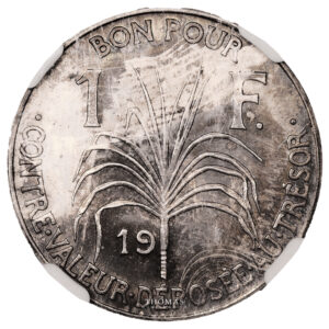 Coin - Guadeloupe -Silver Franc Essai - 1921 - NGC MS 64 reverse