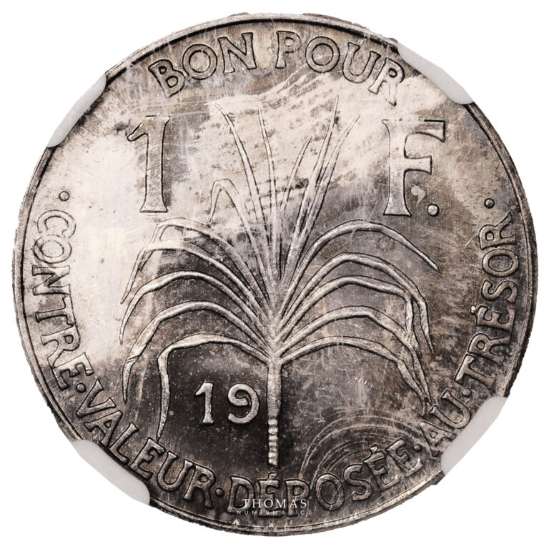 Coin - Guadeloupe -Silver Franc Essai - 1921 - NGC MS 64 reverse