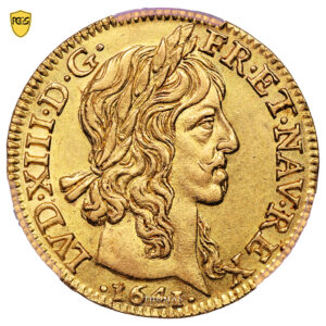 Coin France - Louis XIII - Gold - Louis d'or à la mèche longue - 1641 A Paris - PCGS AU 58 obverse