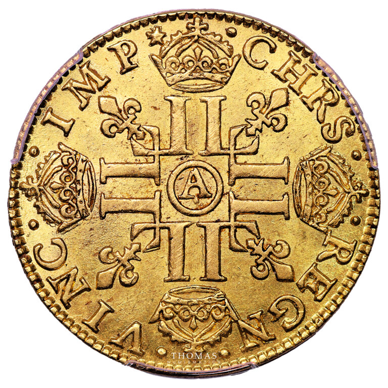 Coin France - Louis XIII - Gold - Louis d'or à la mèche longue - 1641 A Paris - PCGS AU 58 reverse