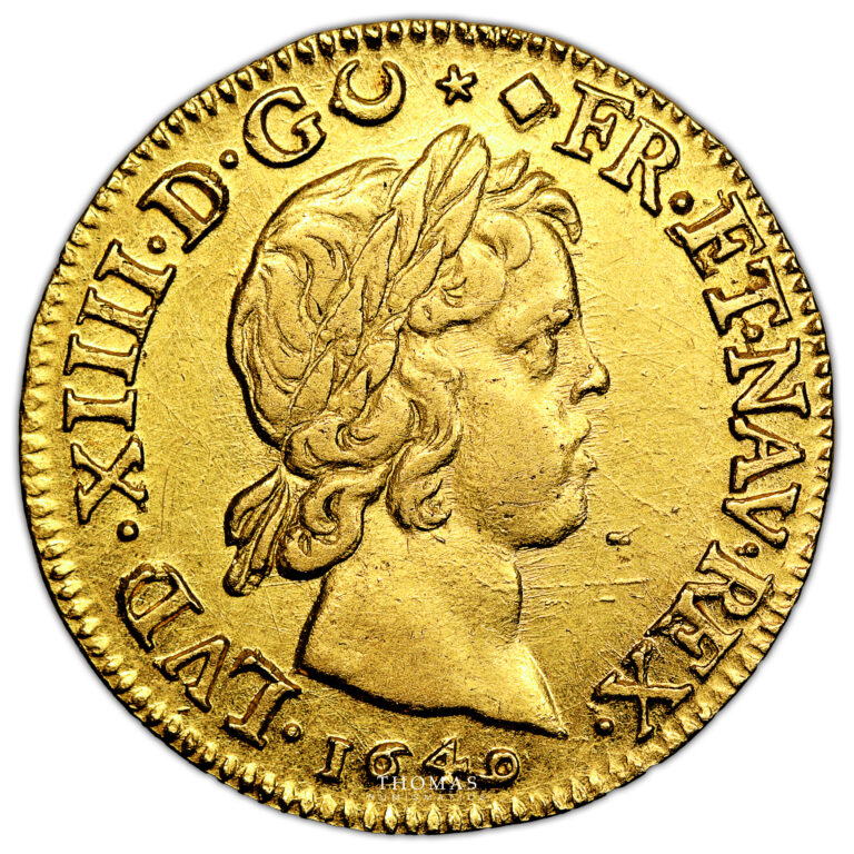 Monnaie France - Louis XIV - Louis d'or à la mèche courte - 1640 D Lyon-Avers