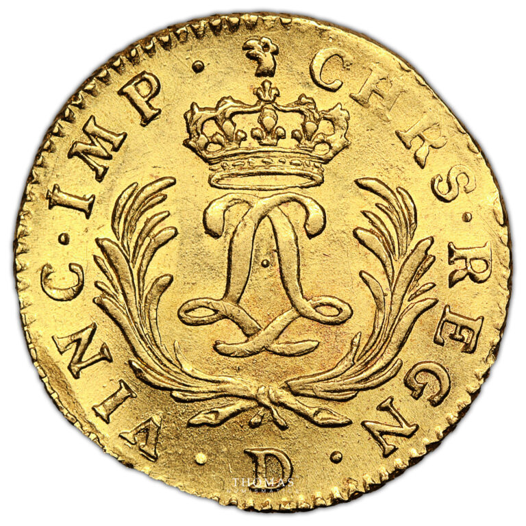 Monnaie France - Louis XV - Louis d'or Mirliton - 1725 D Lyon-Revers