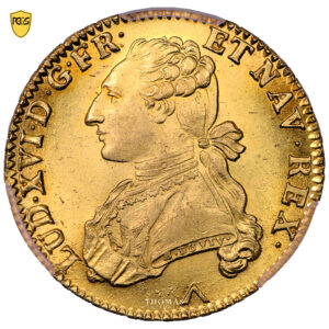 Coin France - Louis XVI - Gold - Double Louis d'or aux Lunettes - 1777 W Lille - PCGS MS 65 obverse