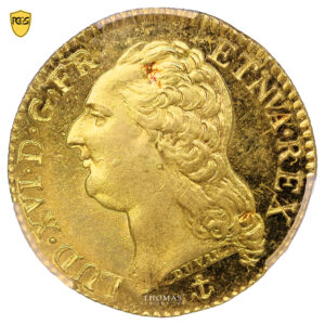 Coin - France  Louis XVI - Gold - Louis d'or à la tête nue - 1788 H NVA - Variety 8/7 -  PCGS MS 66 PL prooflike - Vendée Treasure obverse