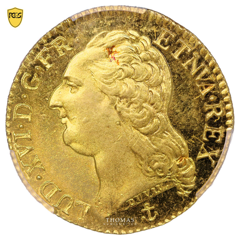 Coin - France  Louis XVI - Gold - Louis d'or à la tête nue - 1788 H NVA - Variety 8/7 -  PCGS MS 66 PL prooflike - Vendée Treasure obverse