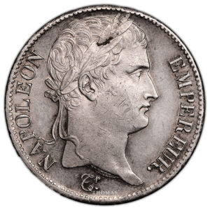 Monnaie France - Napoléon Empereur - 5 francs - 1814 A Paris-Avers