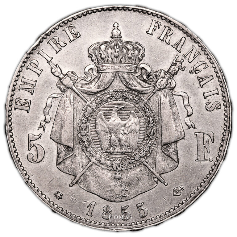 Monnaie France - Napoléon III - 5 francs - 1855 BB Strasbourg-Revers