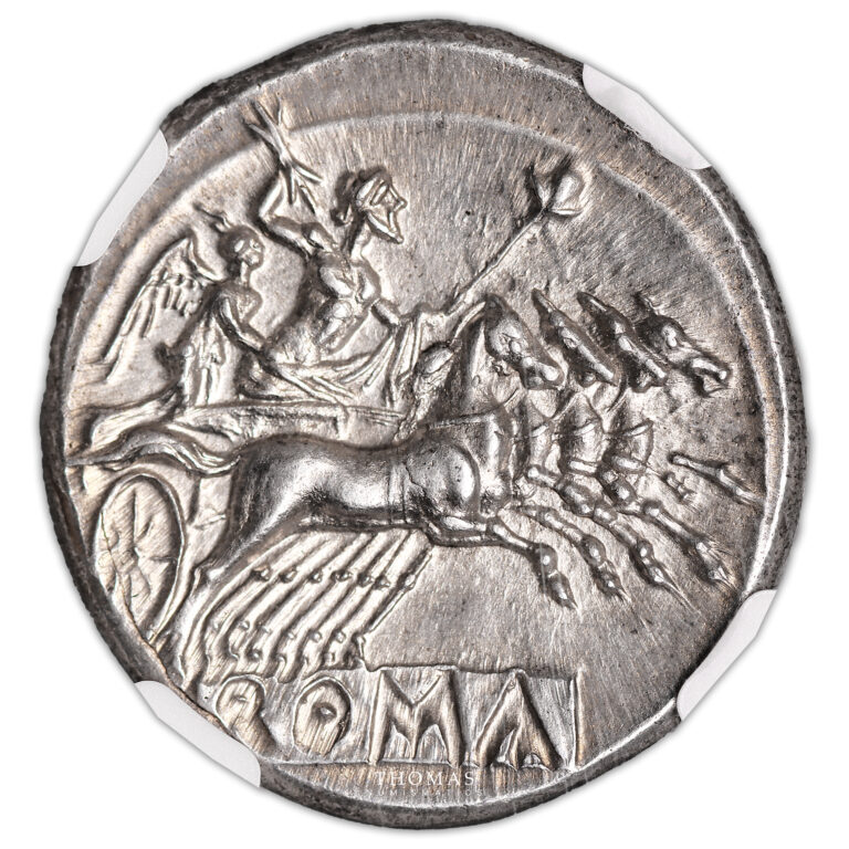 Monnaie Romaine - Anonymous - Quadrigatus - 225-210 BC - Rome - NGC Ch AU★ 5:5-4:5-Revers