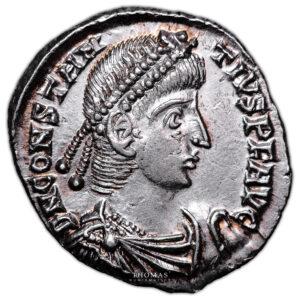 roman coin - Constantius II - Silver Siliqua- Arles obverse