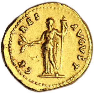 Roman coin - Domitian - Gold Aureus - Roma reverse