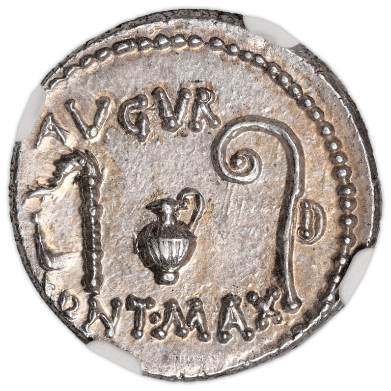 Monnaie Romaine - Jules Cesar - Denier - 46 BC - NGC AU 4-5 5-5-Revers