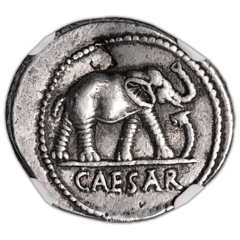 Monnaie Romaine - Jules Cesar - Denier - 49-48 BC - Frappe Incuse - NGC Strike 3:5 - Surface 2:5-Revers