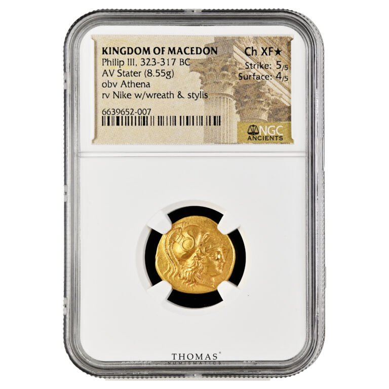 Monnaie Romaine - Royaume de Macédoine - Philippe III - Statère - 323-317 BC - Babylon - NGC Strike 5:5 - Surface 4:5-Slab