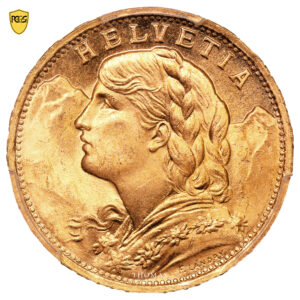 Monnaie Suisse - 20 Francs or Vreneli - 1935 LB Bern - PCGS MS 66-Avers