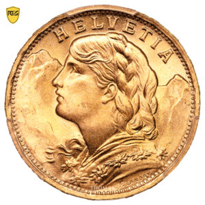 Monnaie Suisse - 20 Francs or Vreneli - 1935 LB Bern - PCGS MS 67-Avers