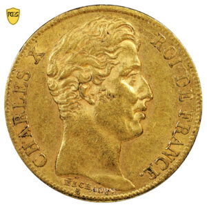 20 francs or Charles X - 1828 A - PCGS AU 58 avers