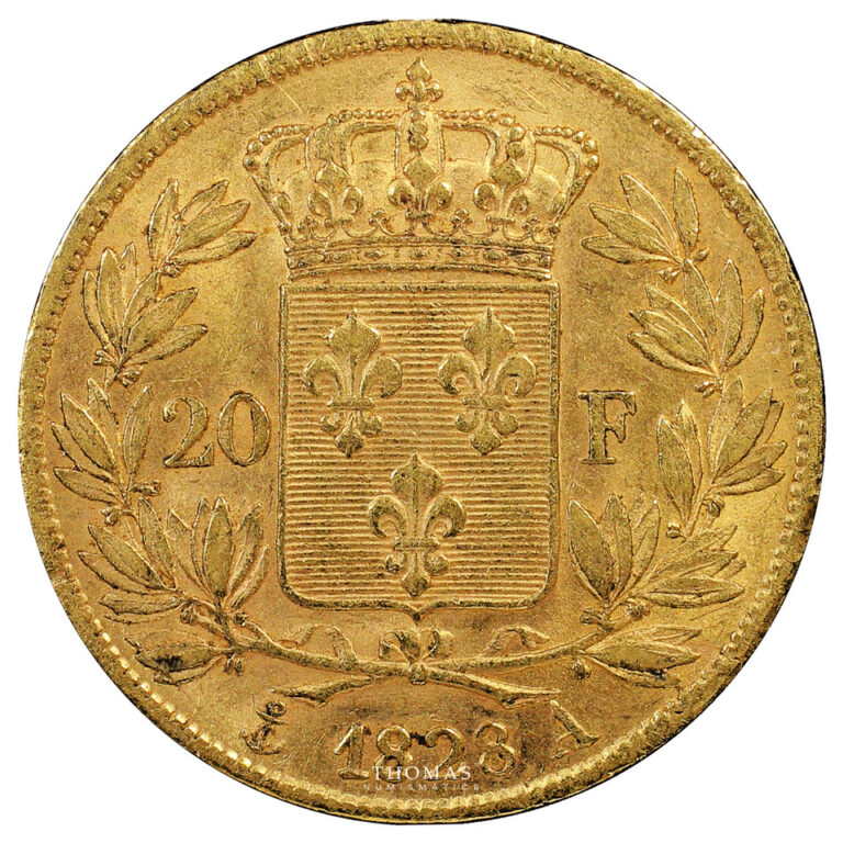 20 francs or Charles X - 1828 A - PCGS AU 58 revers