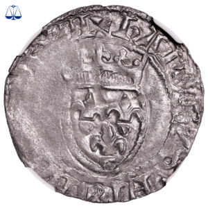 Charles VII - Blanc Mont saint michel - ngc au 58 - Hoard Treasure chenevière obverse