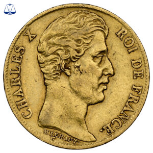 Charles X - 20 francs or 1827 W Lille - NGC XF 45 avers