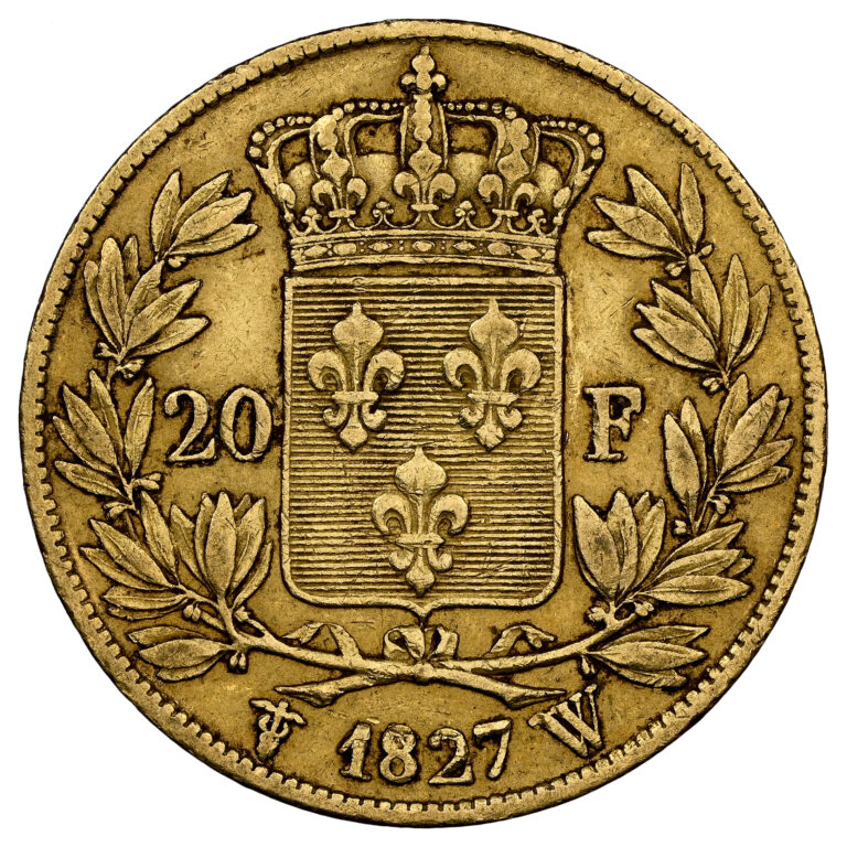 Charles X - 20 francs or 1827 W Lille - NGC XF 45 revers