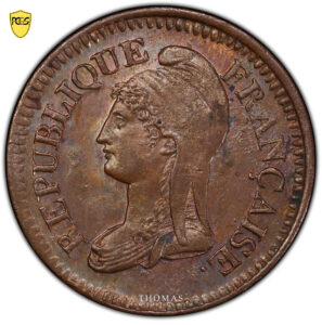 Coin France - Dupré pattern- 5 centimes - Restrike - PCGS SP 62 BN