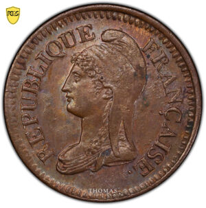 Dupré 5 centimes - essai avers PCGS SP 62 BN avers