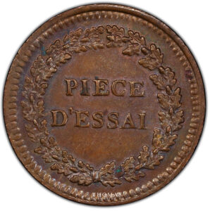 Coin France - Dupré pattern- 5 centimes - Restrike - PCGS SP 62 BN reverse