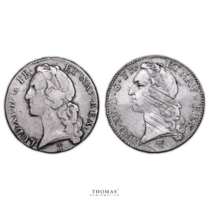Lot 2 Monnaies - Louis XV - Écu au Bandeau - 1752 I Limoges - 1742 P Dijon-Avers