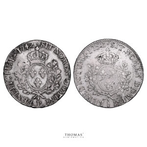 Lot 2 Monnaies - Louis XV - Écu au Bandeau - 1752 I Limoges - 1742 P Dijon-Revers