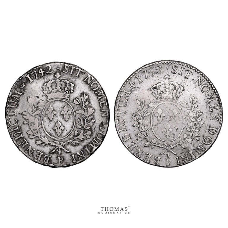 Lot 2 Monnaies - Louis XV - Écu au Bandeau - 1752 I Limoges - 1742 P Dijon-Revers